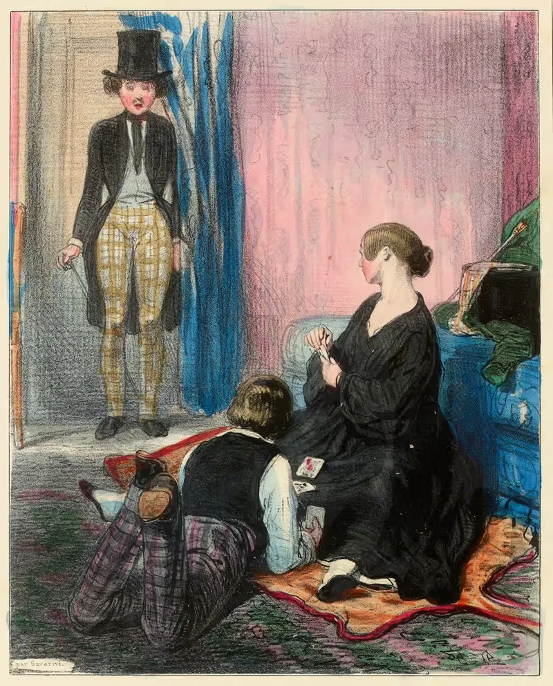 Valet de coeur et valet de trèfle bataille — Paul Gavarni