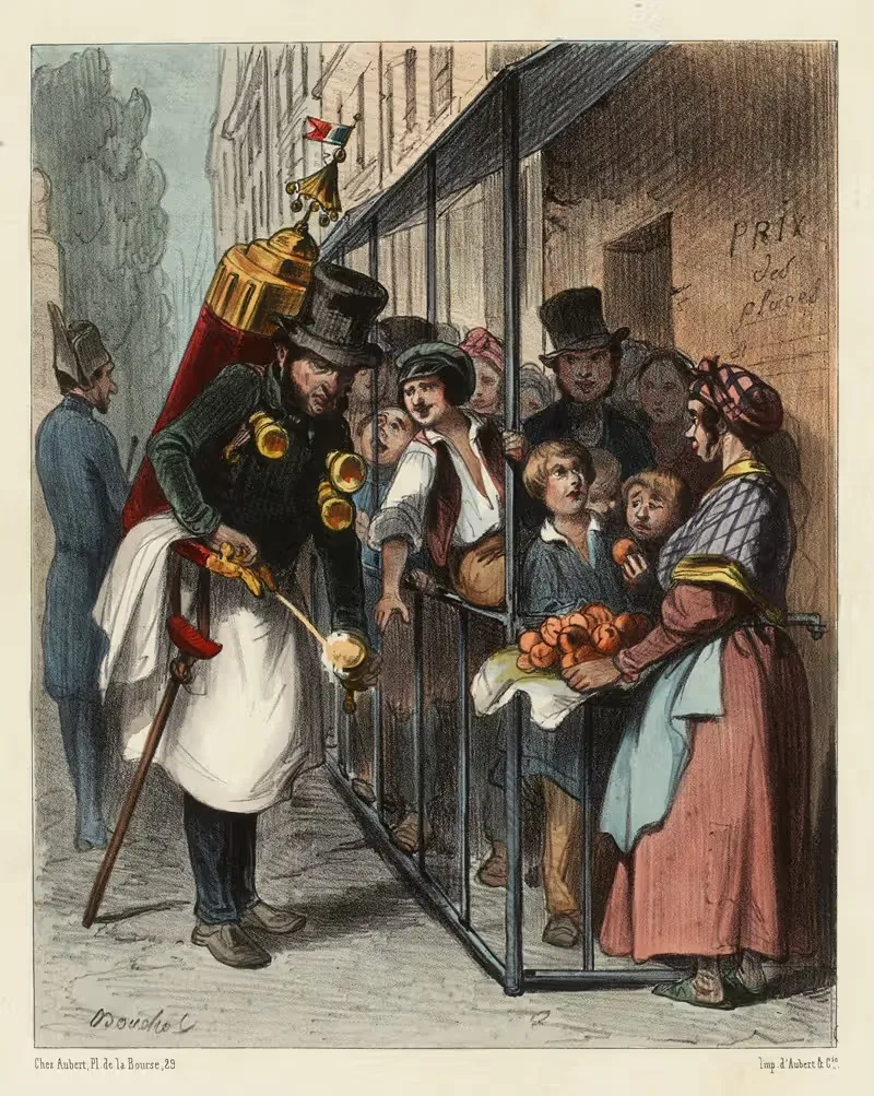 Бульвар Сен-Мартен by Фредерик Бушо, 1844 — digital art print download