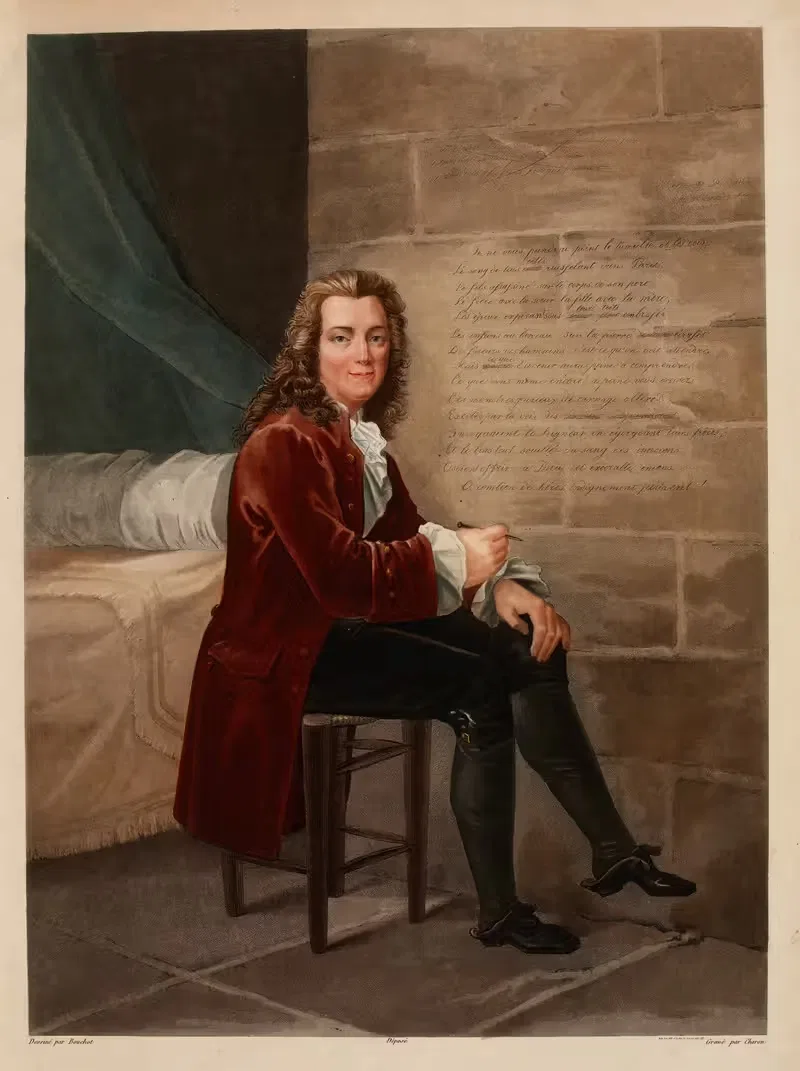 Voltaire à la Bastille composant la Henriade — Frédéric Bouchot