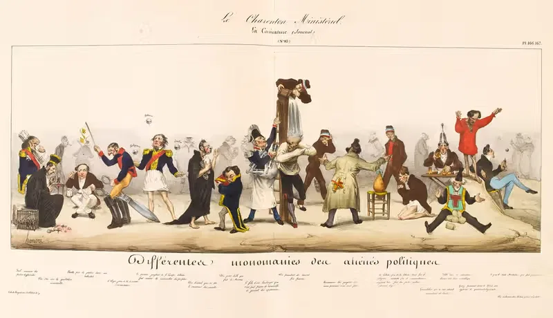 Différentes monomanies des aliénés politiques — Honoré Daumier