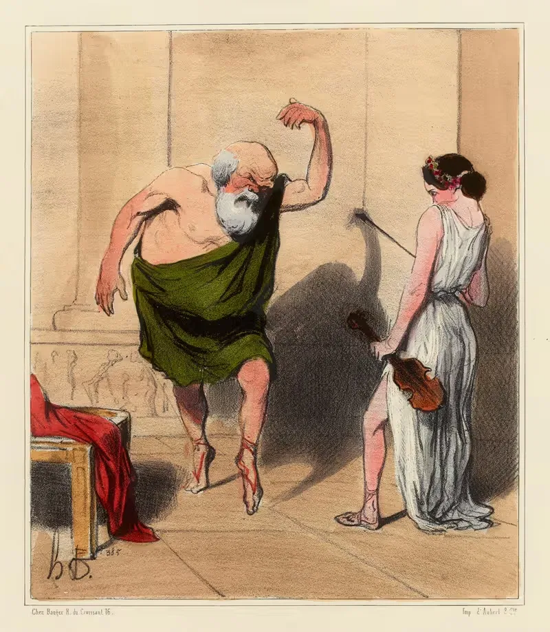 Socrate chez Aspasie by Honoré Daumier, 1833 — digital art print download
