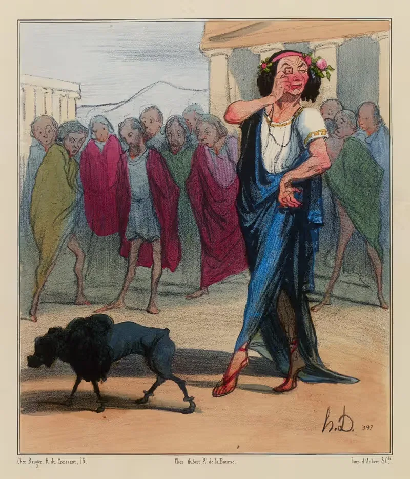 Юность Алкивиада by Оноре Дома, 1833 — digital art print download