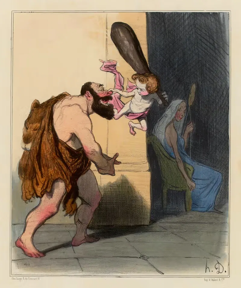 Геркулес, укрощенный Любовью by Оноре Дома, 1833 — digital art print download