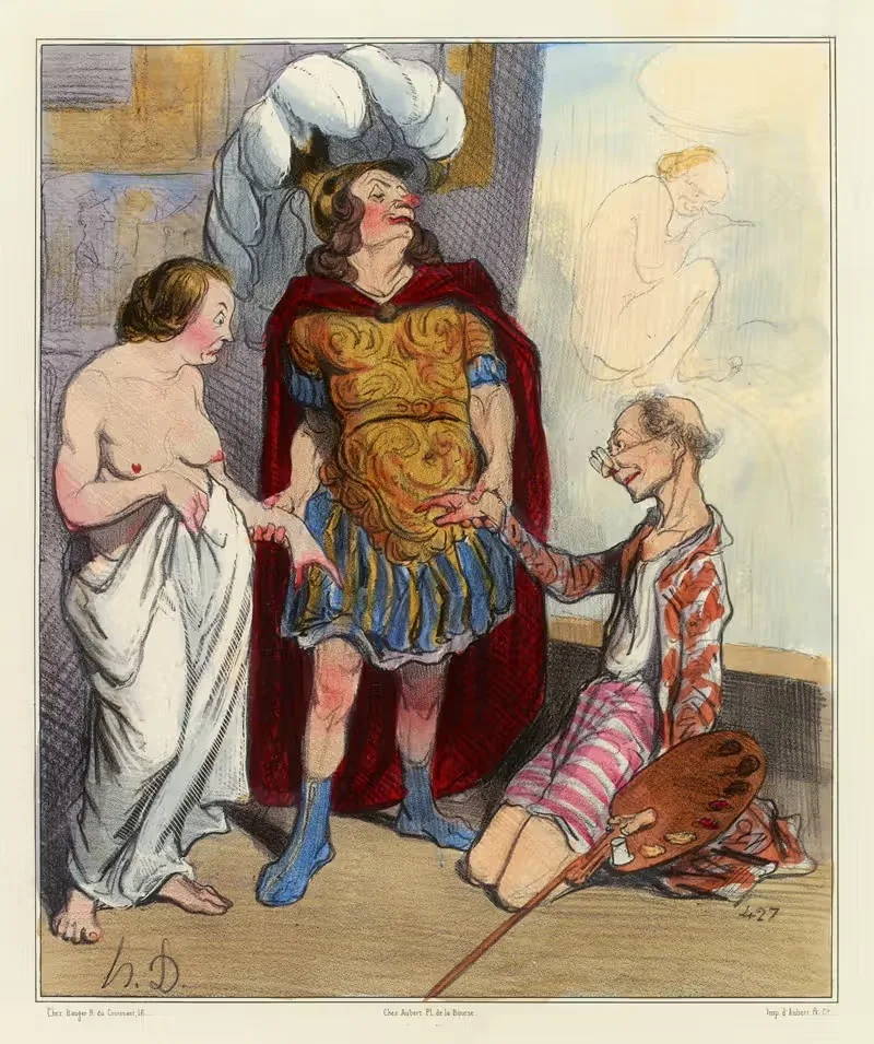 Apelles et Campaste by Honoré Daumier, 1833 — digital art print download