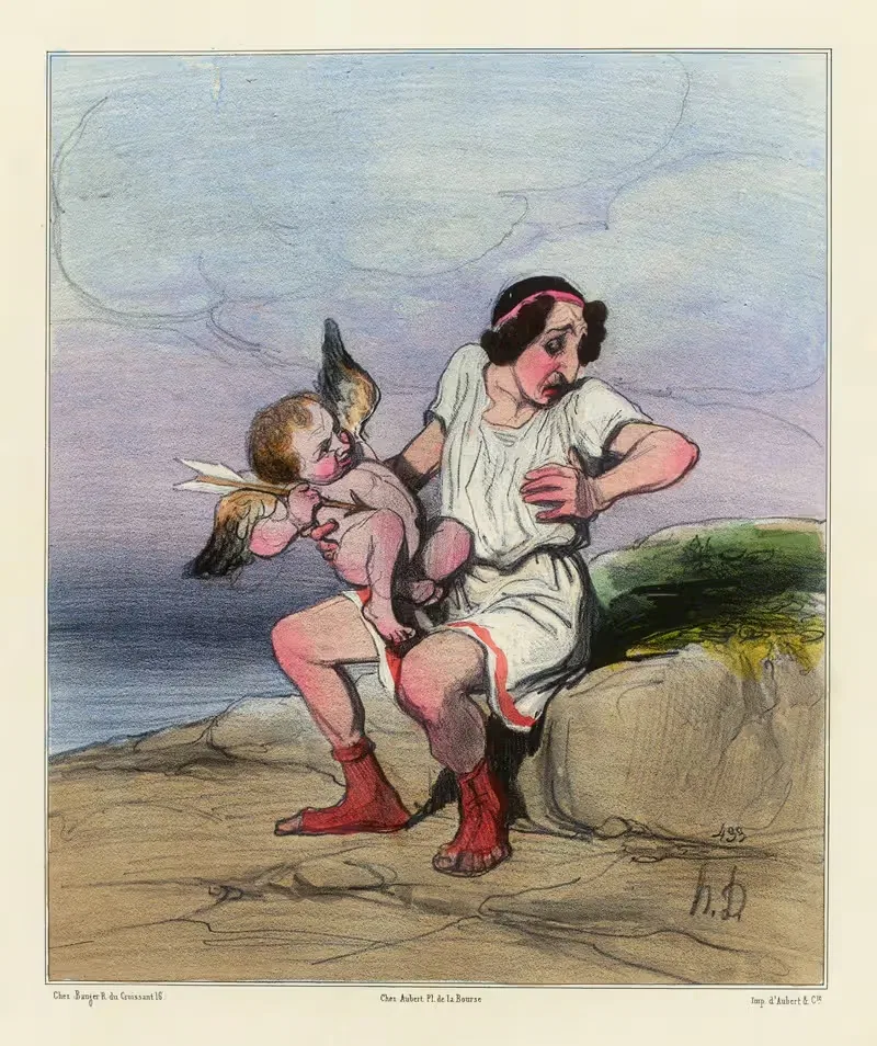 Гипполит, обожаемый Купидоном by Оноре Дома, 1833 — digital art print download