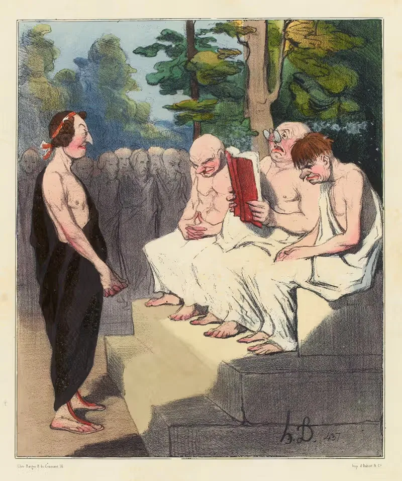 Телемак, допрашиваемый мудрецами by Оноре Дома, 1833 — digital art print download