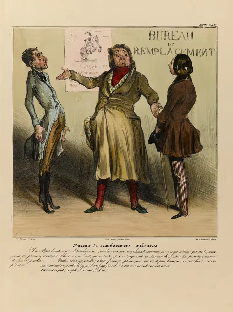 Bureau de remplacemens militaires — Honoré Daumier