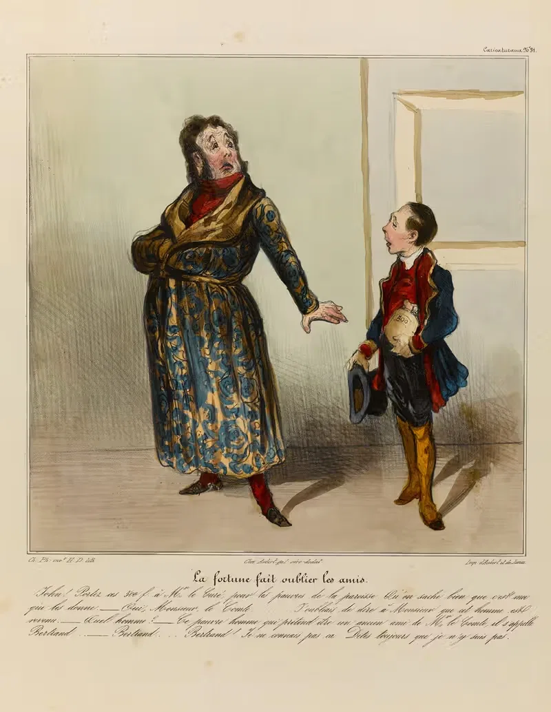 La fortune fait oublier les amis — Honoré Daumier