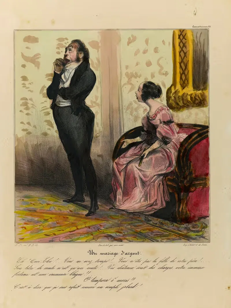 Un mariage d'argent by Honoré Daumier, 1836-1838 — digital art print download