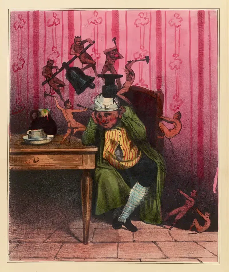 Le mal de tête. by Honoré Daumier, 1833 — digital art print download