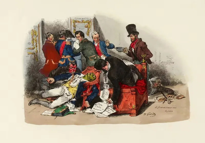 Le ministère attaqué du Choléra morbus — J. J. Grandville