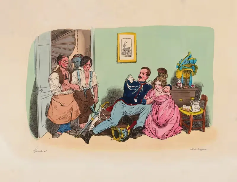 Марс и Венера, застигнутые Вулканом by Ж. Ж. Гранвиль, 1829-1830 — digital art print download