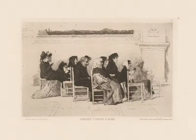 Во время службы в Риме by Антонио Пичини, 1880 — digital art print download