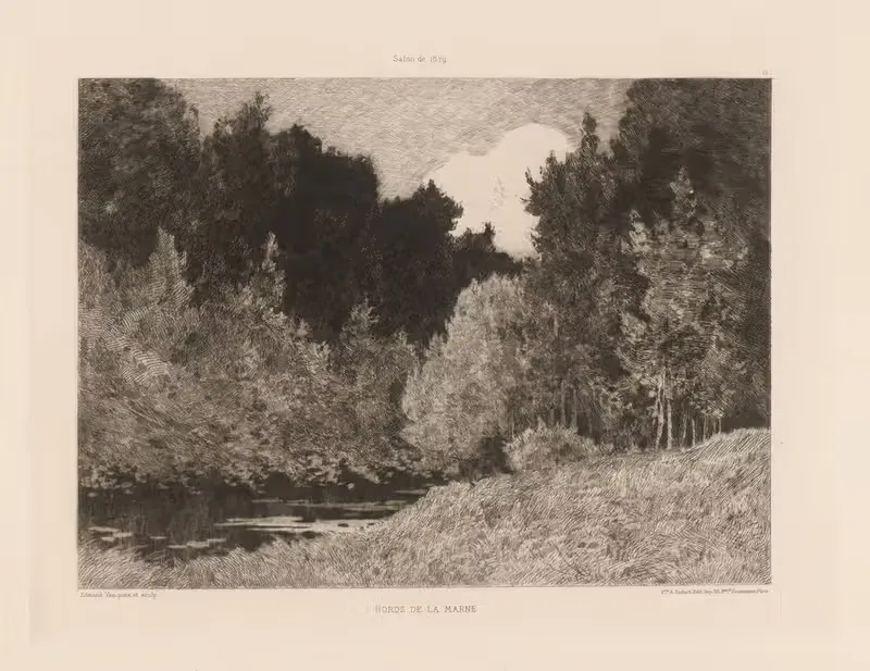 Берега Марны by Эдмон Шарль Жозеф Йон, 1880 — digital art print download