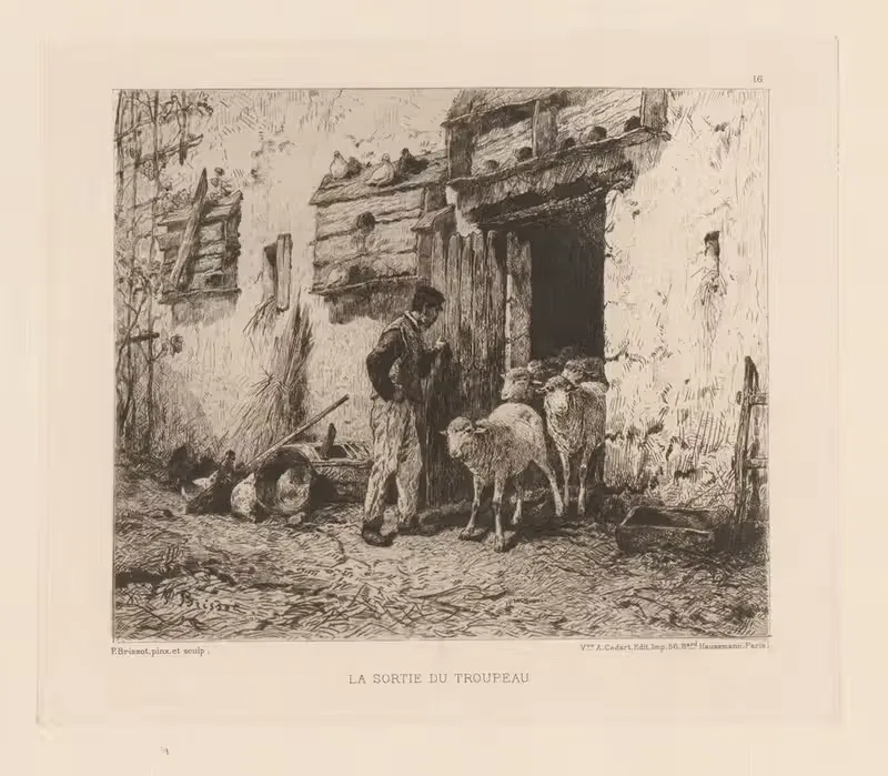 Выход стада by Феликс Сатурнин Бриссо де Варвиль, 1880 — digital art print download