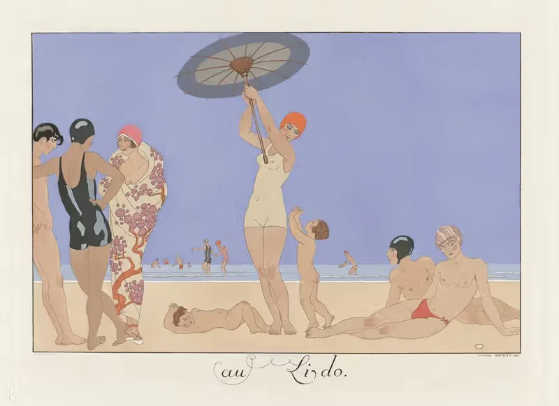 На Лидо by Жорж Барбье, 1924 — digital art print download