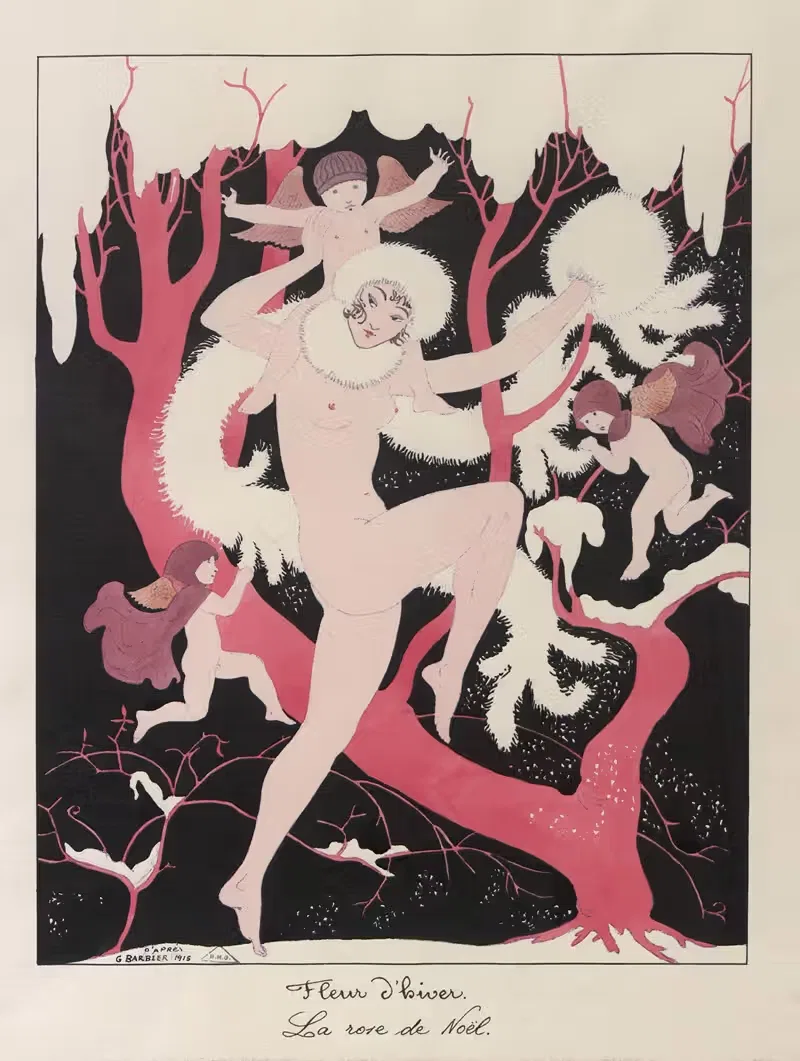 Цветок зимы. Роза Рождества by Жорж Барбье, 1915 — digital art print download