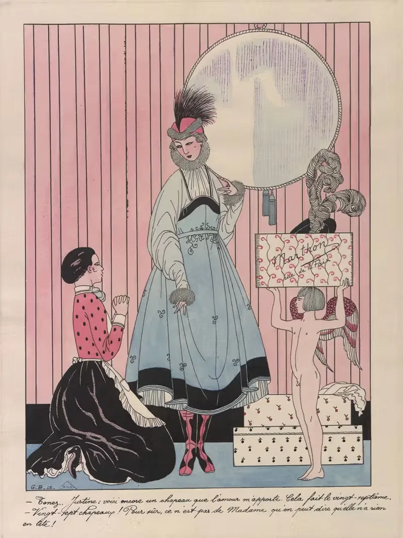 Сцена магазина (шляпная) by Жорж Барбье, 1915 — digital art print download
