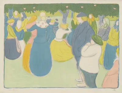 Деревенская ярмарка (Фête Au Village) by Йожеф Риппл-Ронаи, 1896 — digital art print download