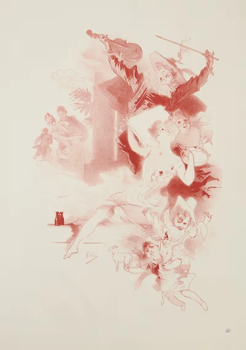 Коломбина и Арлекин by Жюль Шере, 1885-1895 — digital art print download