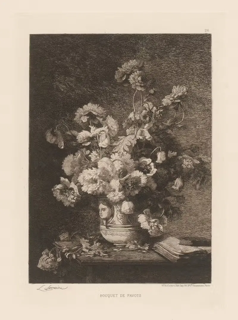 Букет маков by Луи Мари Лемер, 1880 — digital art print download