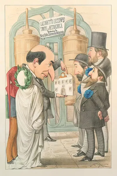 L'esposizione marittima visitata da Dante e Virgilio Pl.12 by Antonio Manganaro, 1871 — digital art print download
