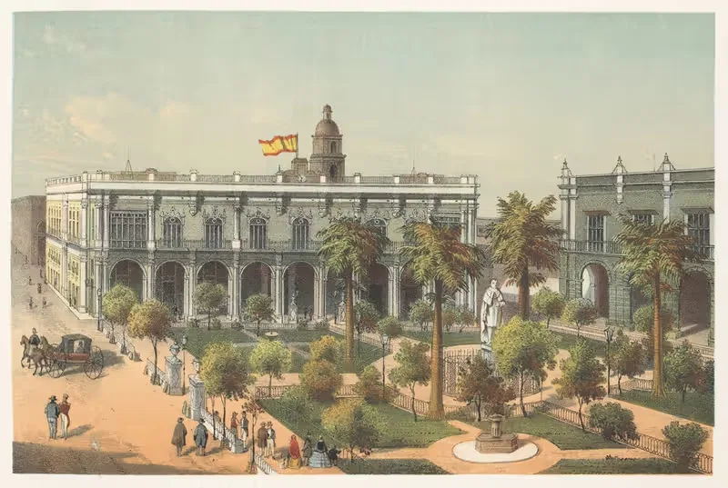 Пласа де Армас by Пьер Туссен Фредерик Миаль, 1855 — digital art print download