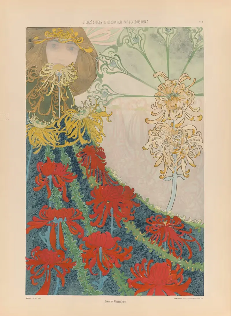 Феерия хризантем by Клавдий Денис, 1920 — digital art print download