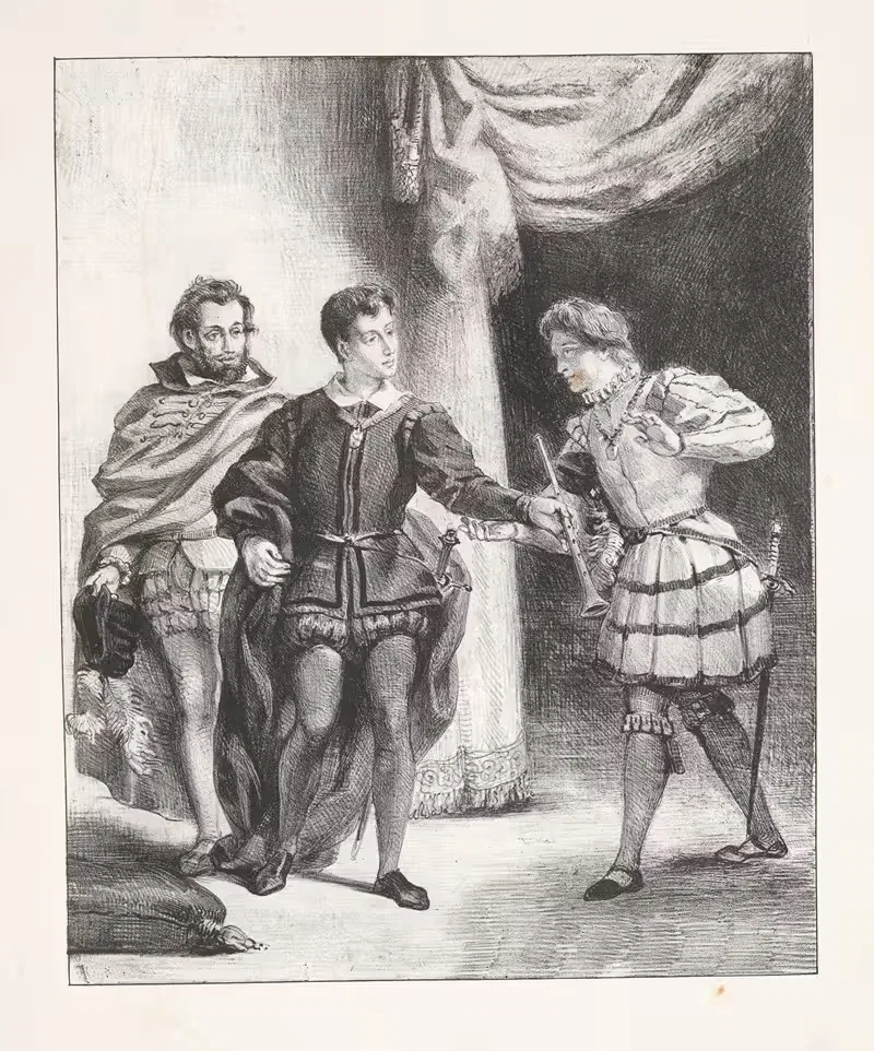Hamlet and Guildenstern (Act III, scene ii) — Eugène Delacroix