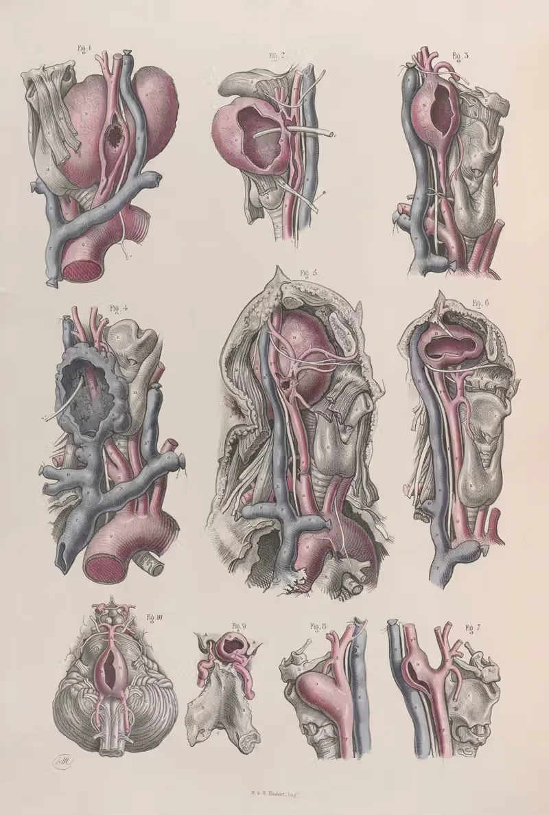 Хирургическая анатомия Пл.17 by Жозеф Макиллис, 1856 — digital art print download