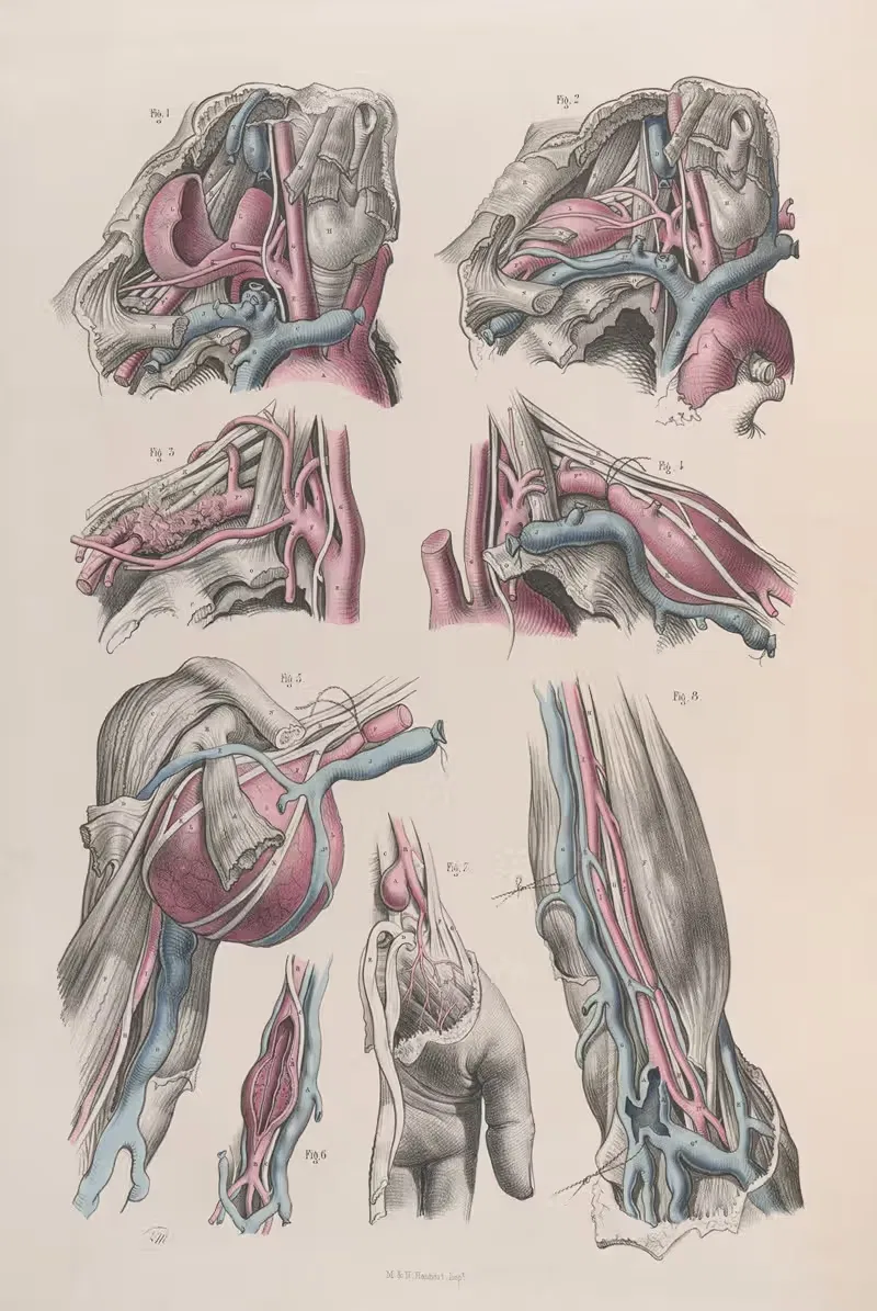 Хирургическая анатомия, табл. 18 by Жозеф Макиллис, 1856 — digital art print download