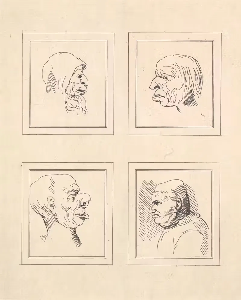 Characaturas by Leonardo da Vinci Pl.03 — Wenceslaus Hollar