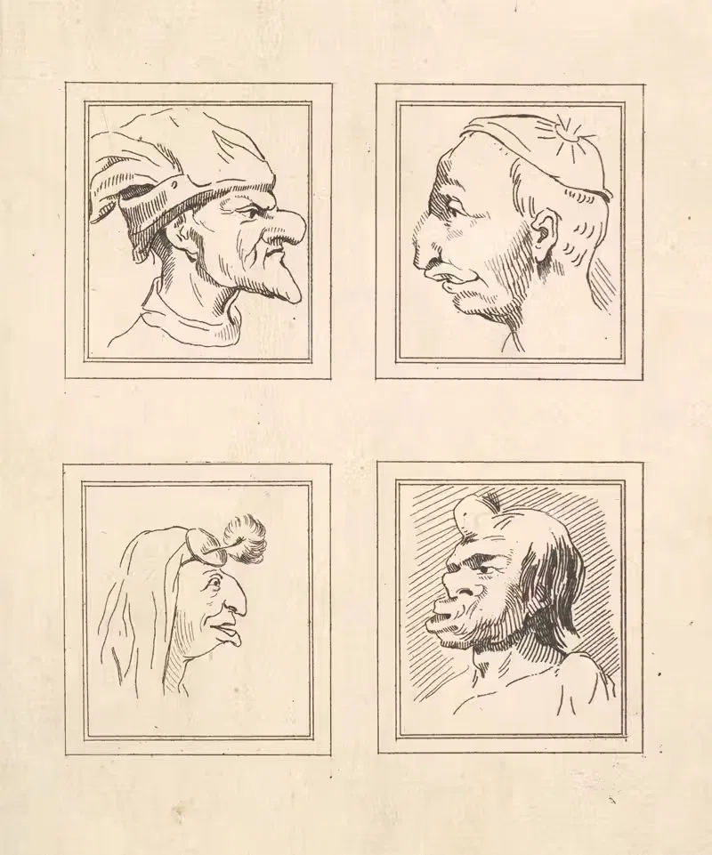 Characaturas by Leonardo da Vinci Pl.05 — Wenceslaus Hollar