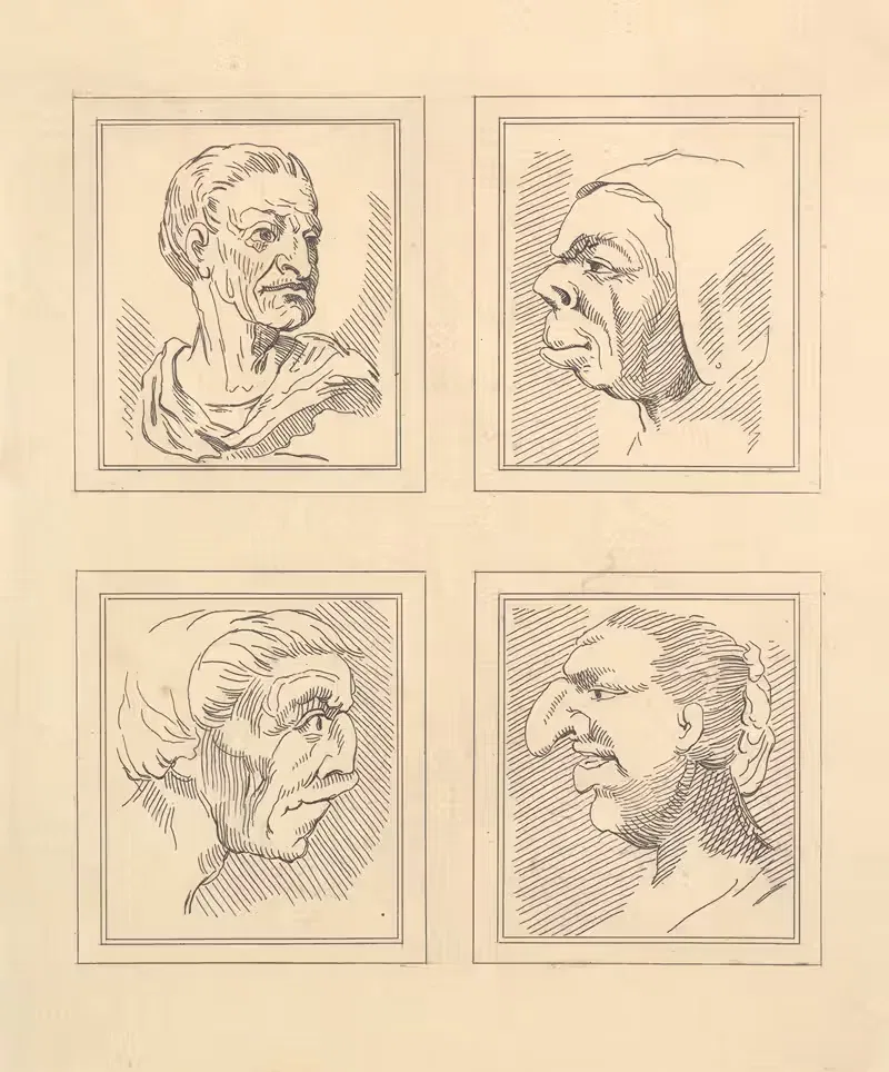 Characaturas by Leonardo da Vinci Pl.08 — Wenceslaus Hollar