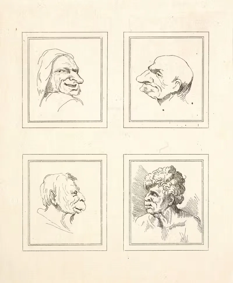 Characaturas by Leonardo da Vinci Pl.10 — Wenceslaus Hollar