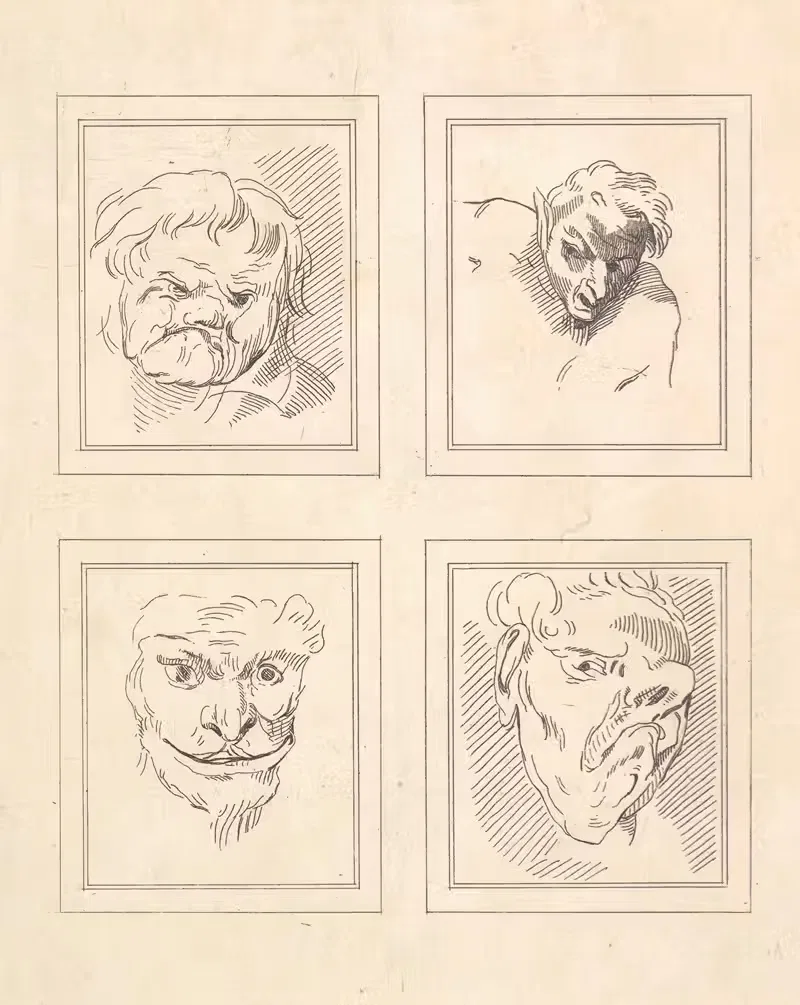 Characaturas by Leonardo da Vinci Pl.11 — Wenceslaus Hollar