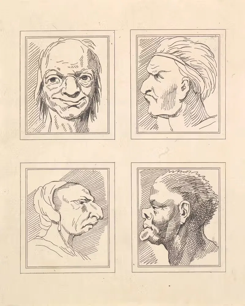 Characaturas by Leonardo da Vinci Pl.12 — Wenceslaus Hollar