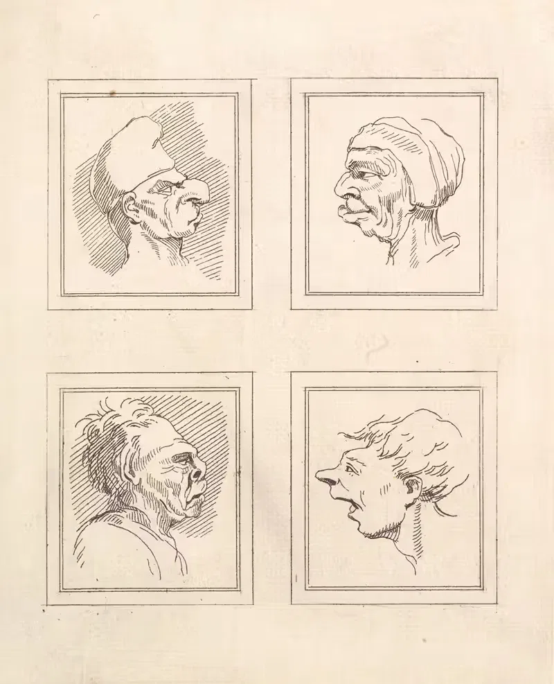 Characaturas by Leonardo da Vinci Pl.13 — Wenceslaus Hollar