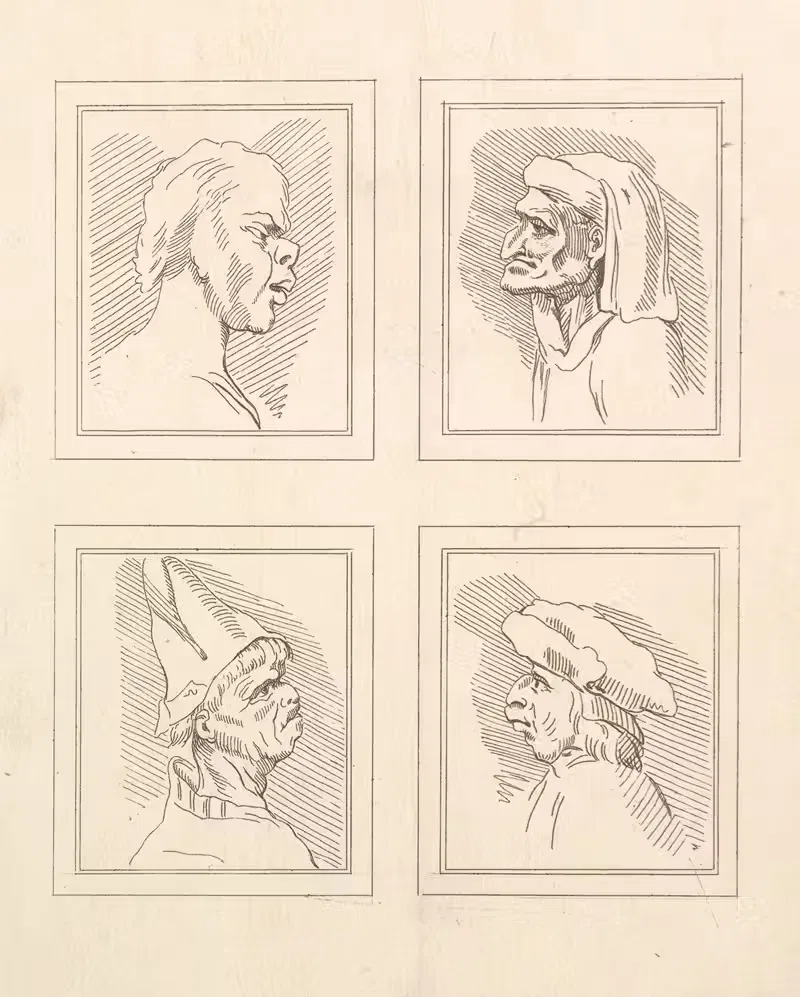 Characaturas by Leonardo da Vinci Pl.14 — Wenceslaus Hollar