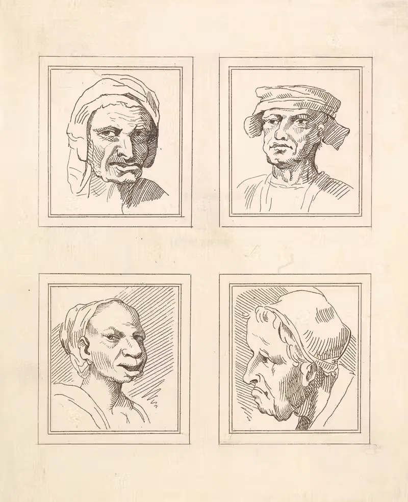 Characaturas by Leonardo da Vinci Pl.15 — Wenceslaus Hollar