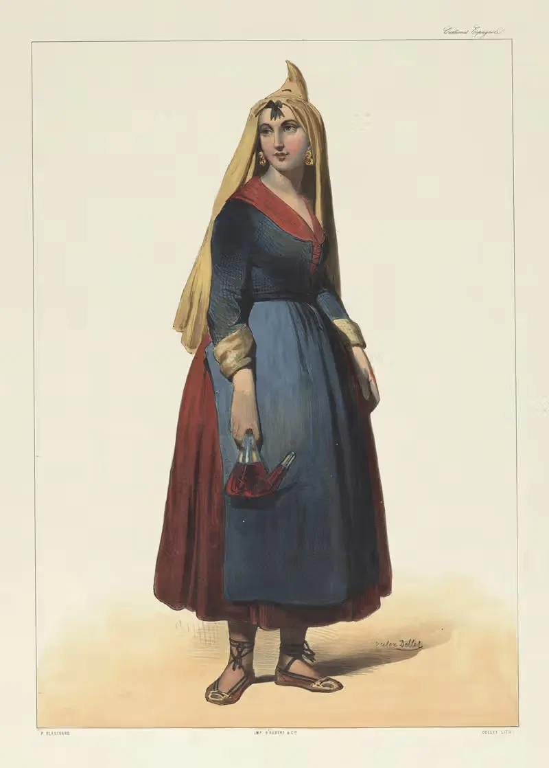 Пиренейские костюмы by Мари-Александр Алоф, 1840 — digital art print download