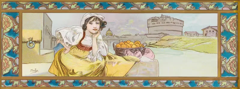 Design for a box of Lefèvre-Utile biscuits — Alphonse Mucha