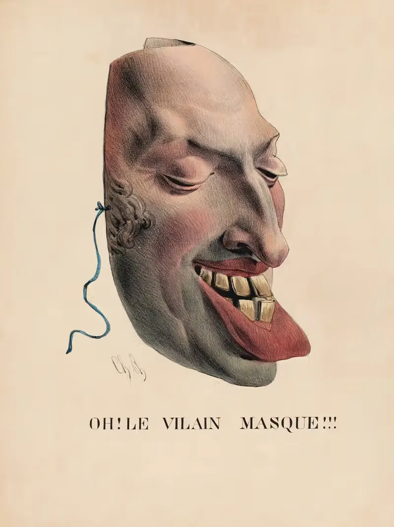 Oh Le vilain masque by Charles Philipon, 1830 — digital art print download