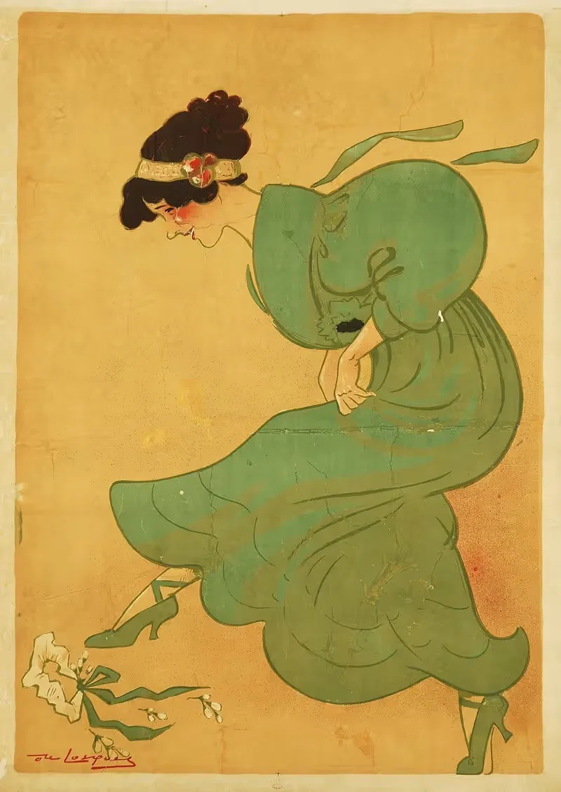Женщина в зеленом by Даниэль де Лоскес, 1900 — digital art print download