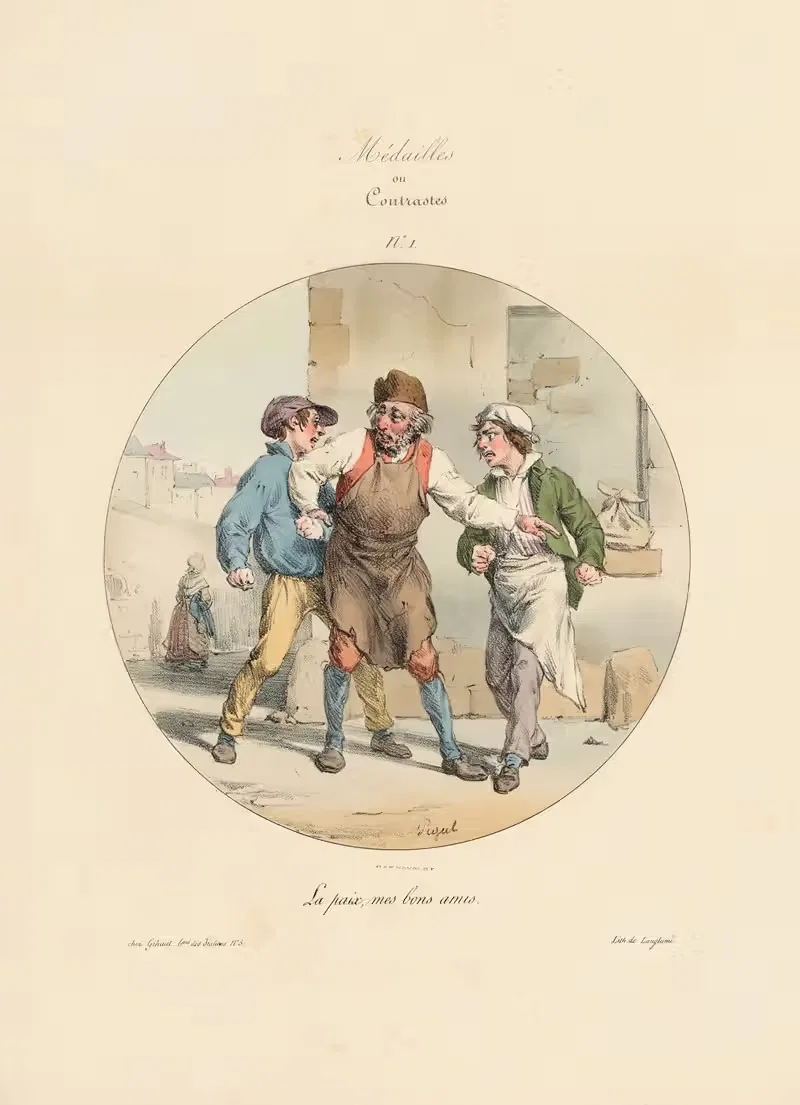 Мир, мои хорошие друзья by Эдм Жан Пигаль, 1829 — digital art print download