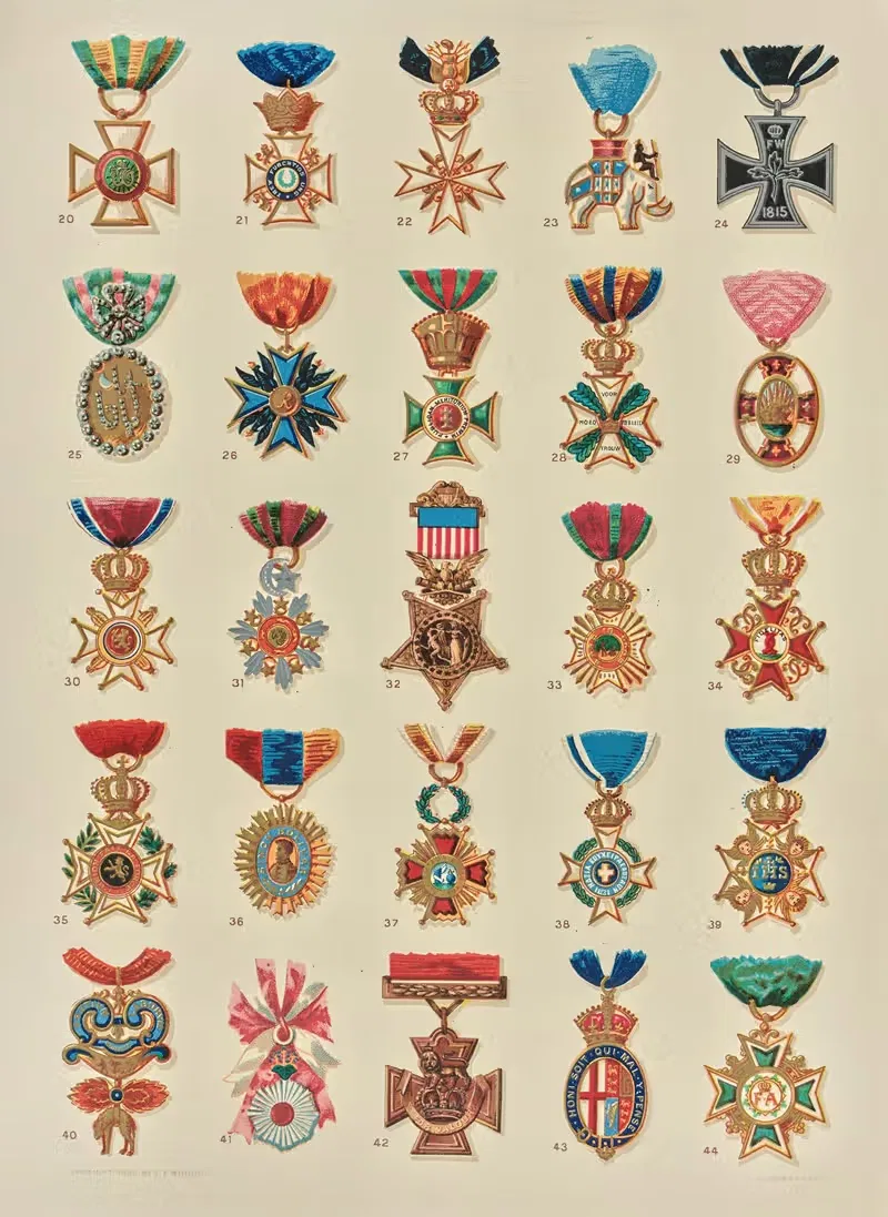 Badges and decorations of honor. — F. E. Wright