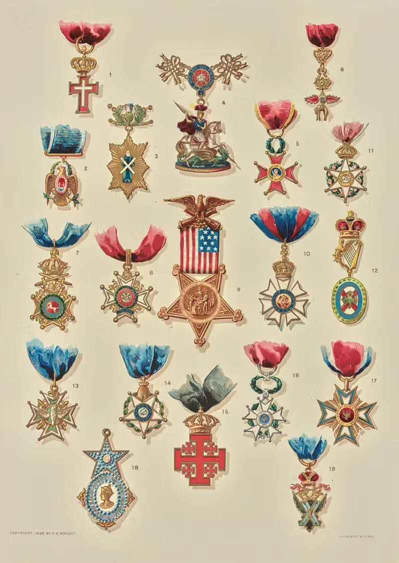 Badges and decorations of honor — F. E. Wright