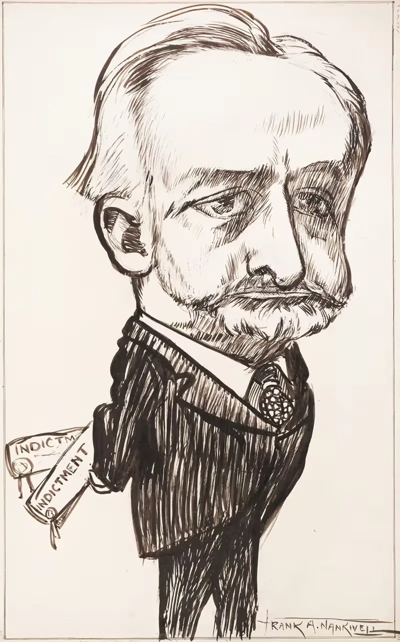 Человек, прячущий обвинения за спиной. by Фрэнк Артур Нанкивелл, 1901 — digital art print download