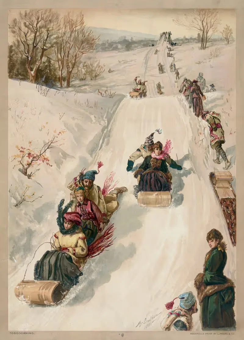 Катание на санках by Генри Сэндэм, 1886 — digital art print download