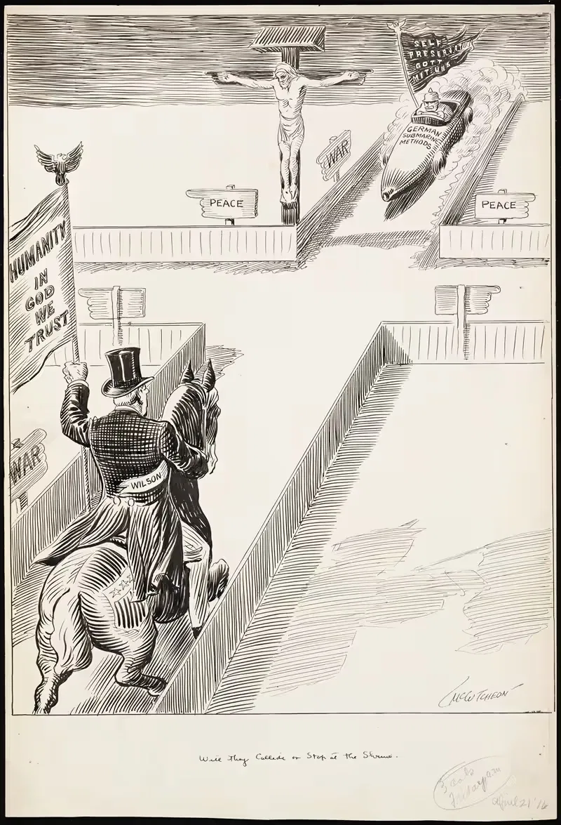 Столкнутся ли они или остановятся у святыни by Джон Тинни МаКкатчон, 1916 — digital art print download
